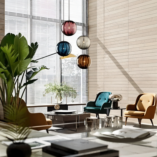 GlaceraNova – Hanglamp in Glas en Steen met Noordse Ontwerp