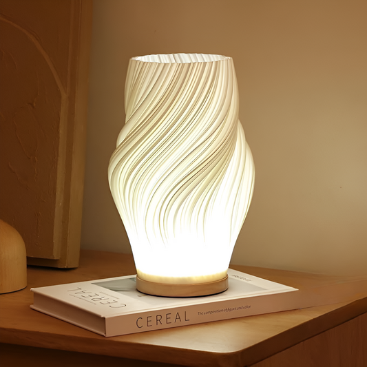 ÉclatVague – Moderne 3D Golf Lamp met Elegante Metalen Basis