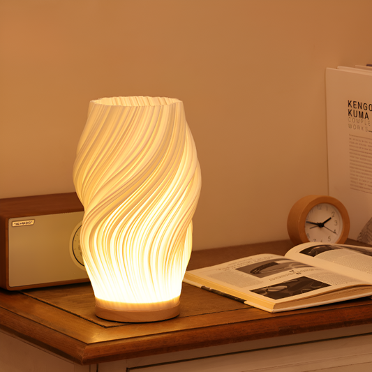 ÉclatVague – Moderne 3D Golf Lamp met Elegante Metalen Basis