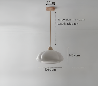 Gourmelle | Suspension Citrouille Rétro en Verre et Bois – Style Nordique Naturel