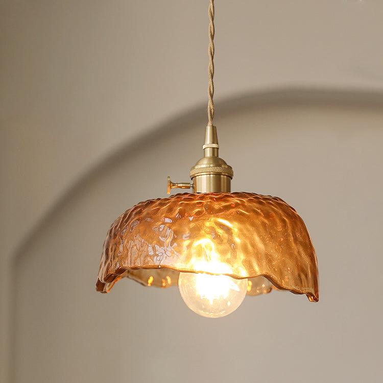 AmberHaven – Vintage Hanglamp in Bruin Glas
