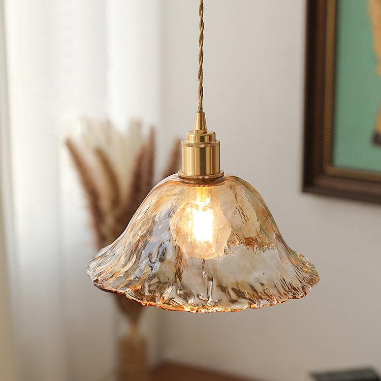 AmberHaven – Vintage Hanglamp in Bruin Glas