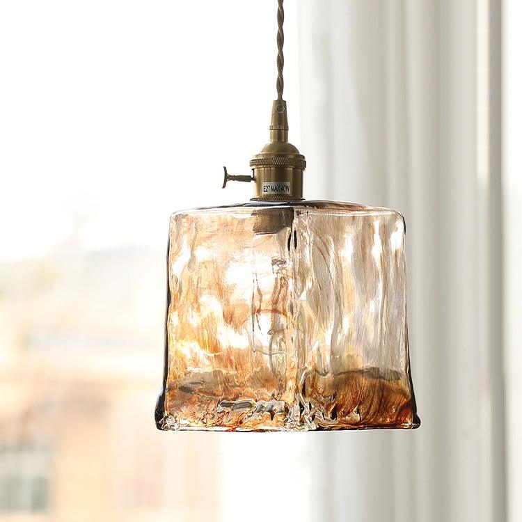 AmberHaven – Vintage Hanglamp in Bruin Glas