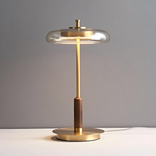 LumoVélo – Tafel lamp van Glas, Hout en Metaal
